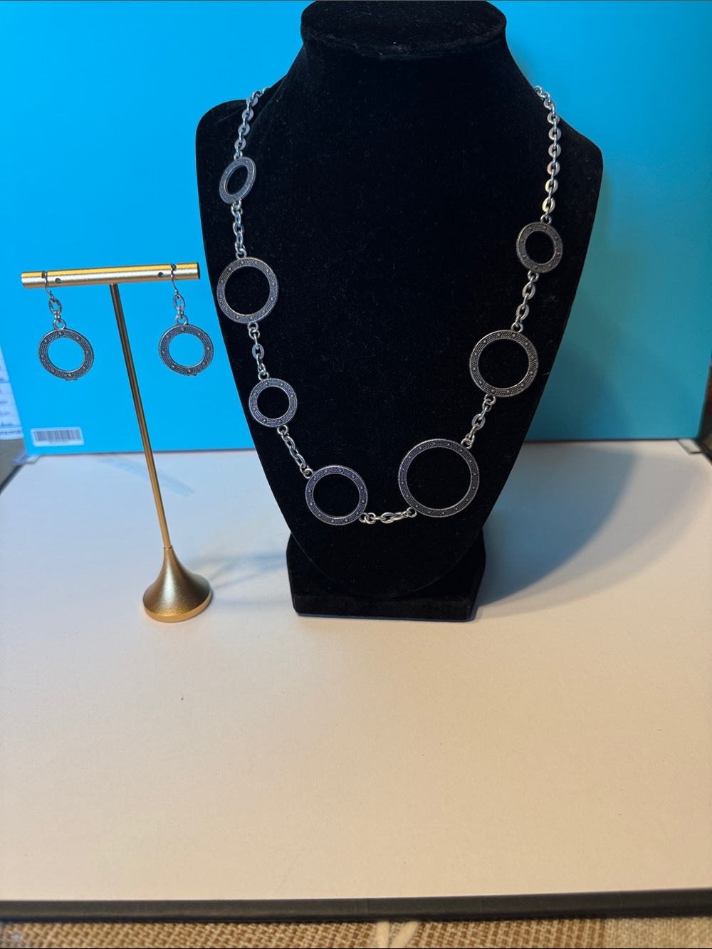 Brighton Silver Open Circle Necklace with Matching Earrings